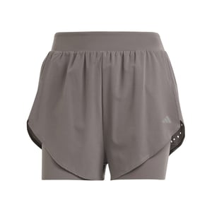 Women's adidas Hiit Regular Fit 2 in 1 Fitness Shorts in Charcoal