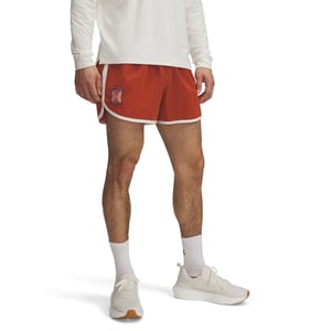 Men's Under Armour Run 96 Running Shorts with Curved Hem in Orange