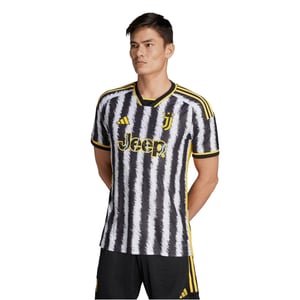 Men's adidas Juventus Authentic Home Shirt 2023 2024 Adults in Black/White