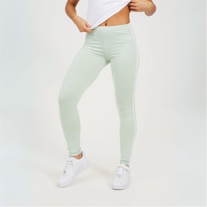 Women's Brave Soul Leggings With Stripe Detail in Mint/Wht Stripe