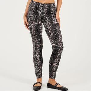 Women's Brave Soul Print Leggings in Grey Snake