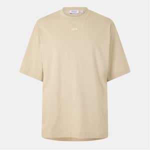 Men's Off White Arrow Skate Lettering Regular Fit T-Shirt in Brown/White