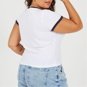 Women's Brave Soul Ps Ss Tee in White/Navy