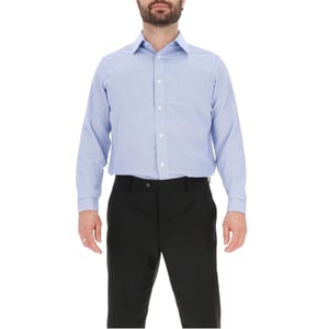 Men's Scotch and Soda Collared Neck Point Collar Long Sleeve Shirt in Blue