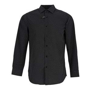 Men's Scotch and Soda Pattern Long Sleeve Shirt Collar Shirt in Black/Grey