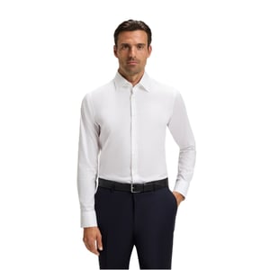 Men's Boss Joe Collared Neck Point Collar Long Sleeve Shirt in White