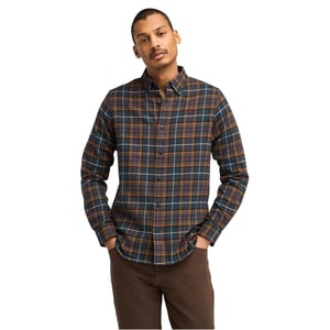 Men's Timberland Regular Fit Flannel Check Shirt in Dark Sapphire