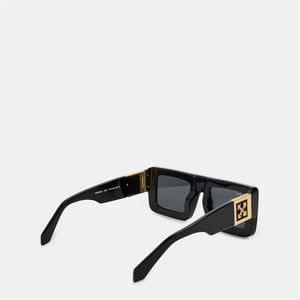 Accessories Off White Unisex Square Sunglasses, Square Design in Black/Dark Grey