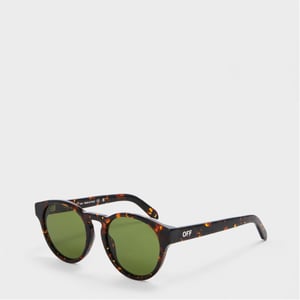 Accessories Off White Oakland Round Full Rim Sunglasses in Havana/Green