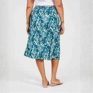 Women's Brave Soul Plus Size All Over Print Midi Skirt in Green Leaf