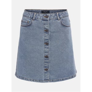 Women's Noisy May A-Shape A-Line Mini Skirt in Lt Blue Denim