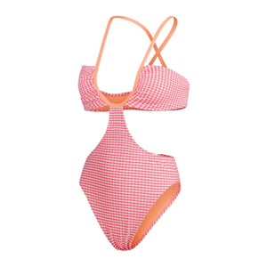 Women's Speedo Gingham Patterned Convertible Swimsuit in Light Pink