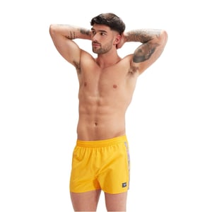 Men's Speedo Retro 13 Inch Side Strip Swim Shorts in Yellow