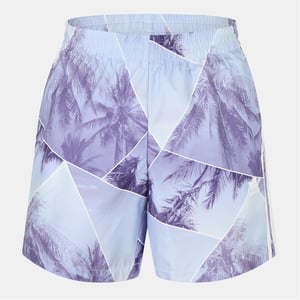 Men's adidas Originals Regular Fit Graphic Print Swim Shorts in Purple