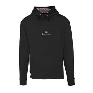 Men's Aquascutum Hooded Neck Long Sleeve Sweatshirt in  Black