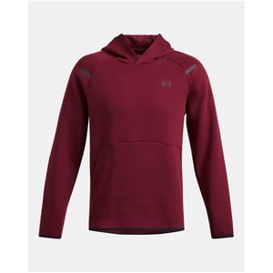 Men's Under Armour Hooded Neck Raglan Sleeve Fleece Hoody in Red
