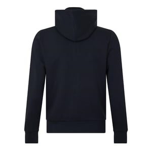 Men's Boss Saggy Solid Patterned Hooded Drawstring Ribbed Cuff Sweat Jacket in Black