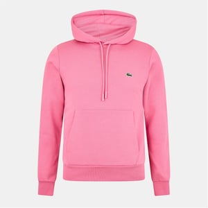 Men's Lacoste Hooded Neck Long Sleeve Sweatshirt with Kangaroo Pocket in Reseda Pink