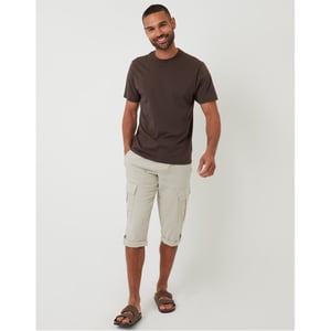 Men's Threadbare Memphis Linen Solid Patterned Cargo Pants in Light Stone