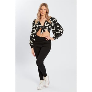 Women's Influence Jog Pantng Elong Sleeve T-Shirtc Wst in Black