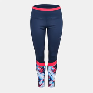 Women's Head Power Mesh Pocket Color Block Leggings in .Blue