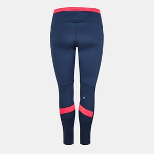 Women's Head Power Mesh Pocket Color Block Leggings in .Blue