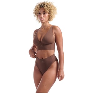 Women's adidas Active Seamless Micro Stretch High Leg Brief in Toasted Mocha