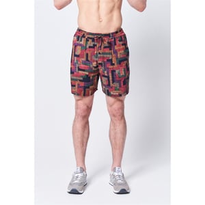 Men's Native Youth Geometric Patterned Bermuda Shorts in Black
