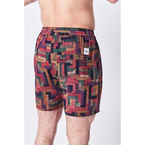 Men's Native Youth Geometric Patterned Bermuda Shorts in Black
