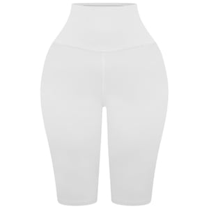 Women's Honeyz HW Slim Fit Biking Shorts in White