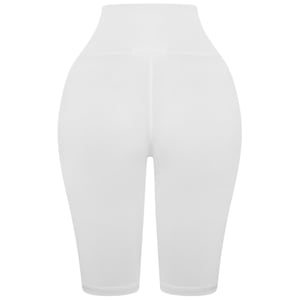 Women's Honeyz HW Slim Fit Biking Shorts in White
