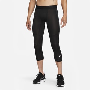 Men's Nike DF Solid Patterned Leggings in Black/White