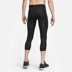 Men's Nike DF Solid Patterned Leggings in Black/White