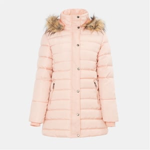 Women's I Saw It First Solid Patterned Hooded Snap Button Ribbed Cuff Parka Jacket in Pink
