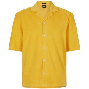 Men's Boss Regular Fit Short Sleeve Shirt in Open Yellow