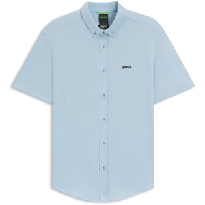 Men's Boss Hbg Motion S Plain Short Sleeve Shirt in Light/Pstl Blue