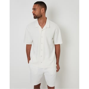Men's Threadbare Embley Relaxed Fit Short Sleeve Shirt in .Ecru