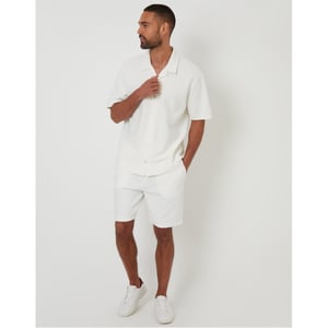 Men's Threadbare Embley Relaxed Fit Short Sleeve Shirt in .Ecru