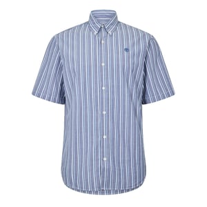 Men's Timberland Logo Striped Button Down Collar Shirt in Dark Denim Yd
