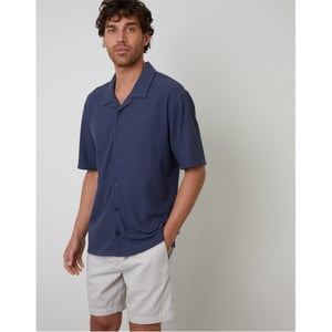 Men's Threadbare Selkirk Relaxed Fit Short Sleeve Shirt in Denim