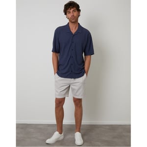Men's Threadbare Selkirk Relaxed Fit Short Sleeve Shirt in Denim