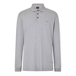 Men's Boss Pado 30 Long Sleeve Polo Shirt in Silver
