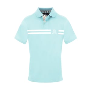 Men's Aquascutum Collared Neck Short Sleeve Polo Shirt in Skyblue