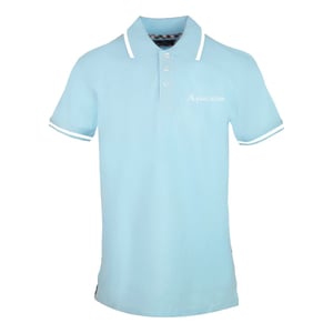 Men's Aquascutum Collared Neck Short Sleeve Polo Shirt in Sky Blue