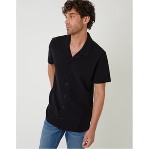 Men's Threadbare Embley Relaxed Fit Short Sleeve Shirt in .Black