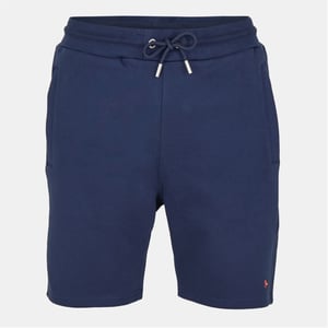 Men's Modern Amusement Bergam Ribbed Waistband Shorts with Drawstring in Navy