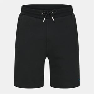 Men's Modern Amusement Bergam Ribbed Waistband Shorts with Drawstring in Black