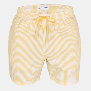Men's Farah Colbert Stripe Patterned Swim Short in Pyramid Yel