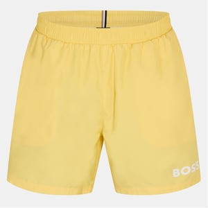 Men's Boss Dolphin Elasticated Waistband Swim Short in Bright Yellow