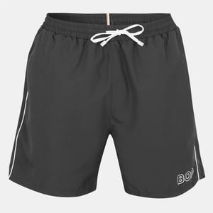 Men's Boss Solid Patterned Starfish Swim Short in Black
